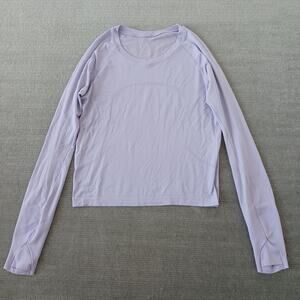 Lululemon Shirt Women 8 Lilac Swiftly Long Sleeve Knit Stretch Casual Gym Run